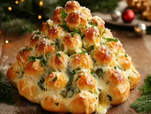 Spinach Artichoke Dip Pull-Apart Christmas Bread