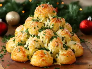 Spinach Artichoke Dip Pull-Apart Christmas Bread