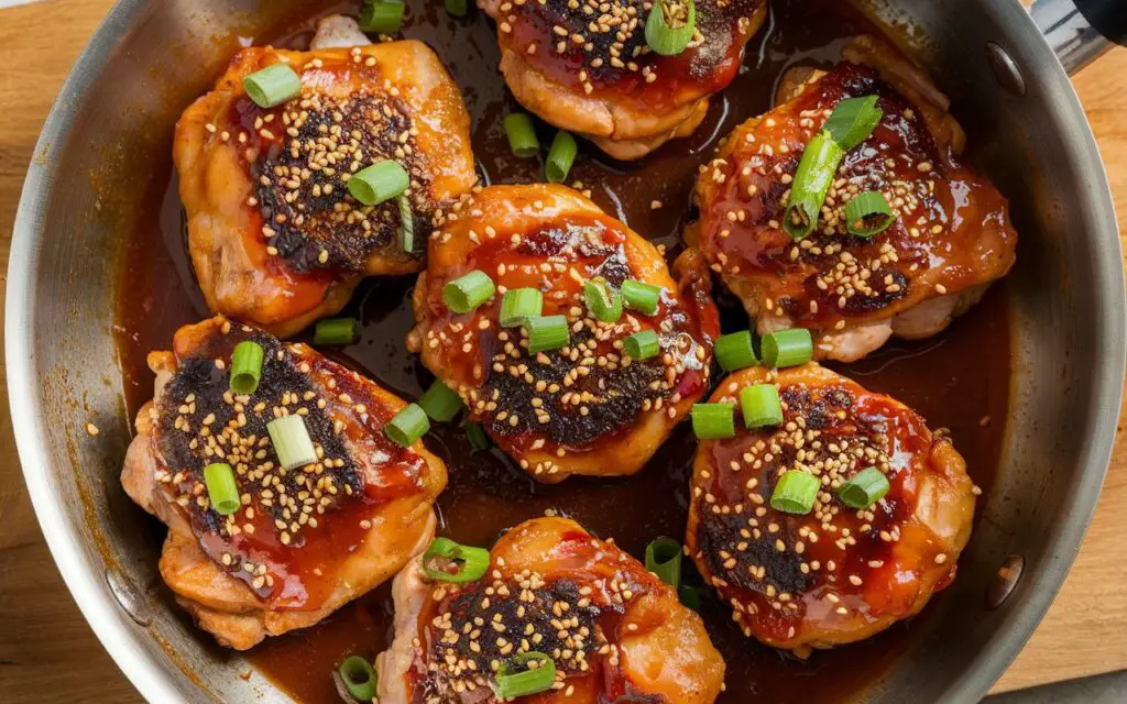 Skillet Bang Bang Chicken Thighs