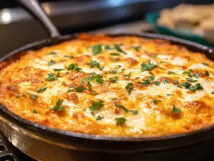 Spicy, creamy, and deliciously cheesy Buffalo Chicken Dip—perfect for parties, game days, and gatherings! Ready in under 30 minutes.