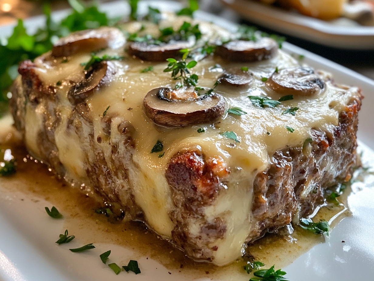 Mushroom Swiss Cheese Meatloaf