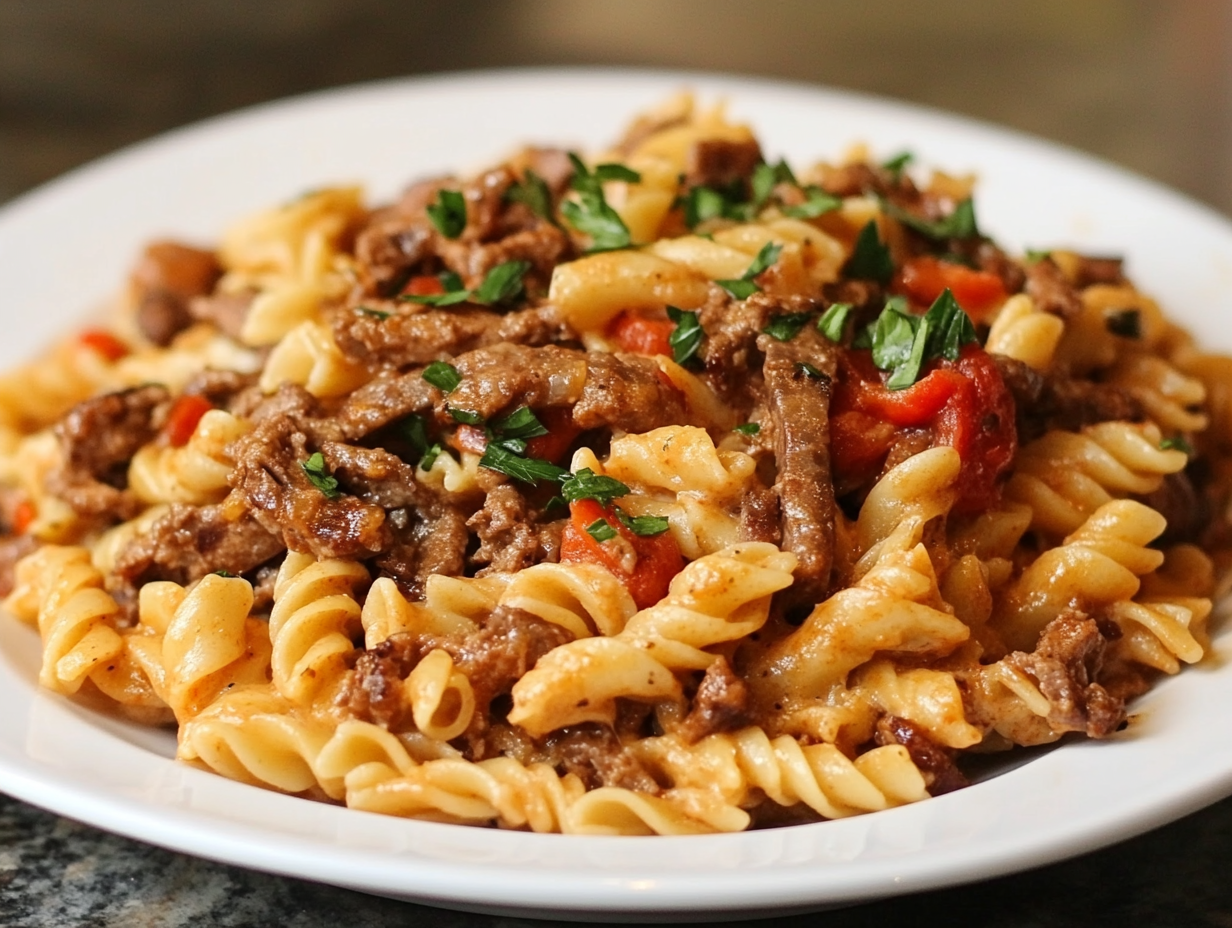 Philly Cheesesteak Pasta