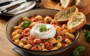 "30 Minute Creamy Tomato Gnocchi with Burrata