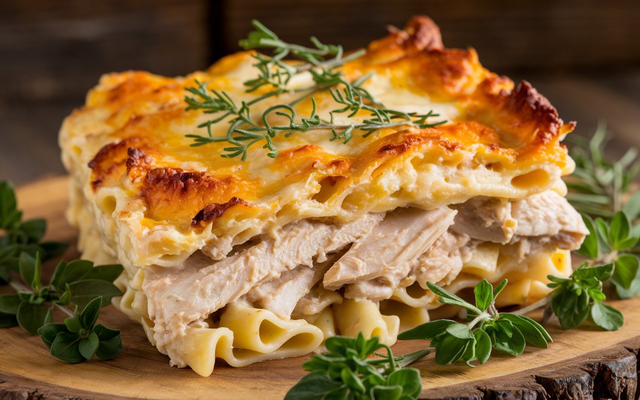 Chicken Alfredo Bake