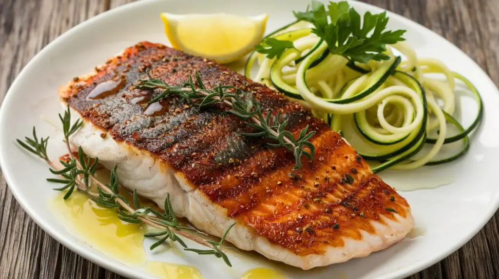 Blackened Tilapia with Zucchini Noodles