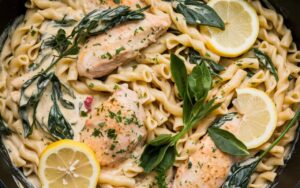 Chicken & Spinach Skillet Pasta with Lemon