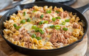 One-Skillet Cheesy Ground Chicken Pasta