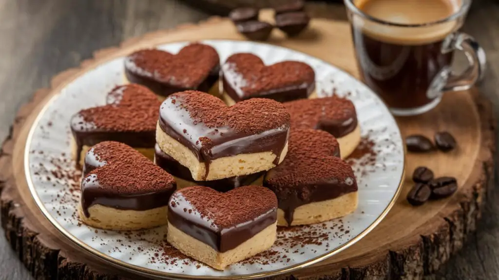 Espresso shortbread cookies with coffee flavor and buttery texture, perfect for a sweet treat or coffee pairing.