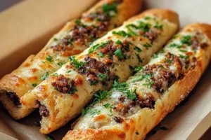 Philly Cheesesteak Stuffed Cheesy Breadsticks