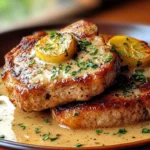 Slow Cooker Ranch Pork Chops served with creamy sauce and vegetables in a slow cooker