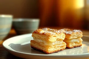 Apple pie biscuits with flaky layers and sweet apple filling