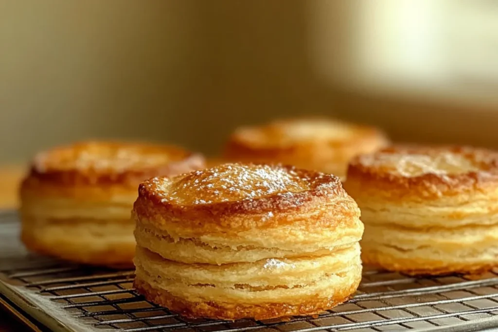 Apple pie biscuits with flaky layers and sweet apple filling