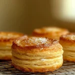 Apple pie biscuits with flaky layers and sweet apple filling