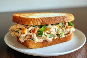 Crock Pot Ranch Chicken Sandwiches with creamy ranch sauce and shredded cheddar cheese on soft buns

