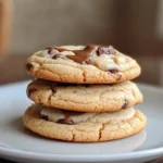 Close-up of caramel cheesecake cookies with creamy topping and caramel drizzle.