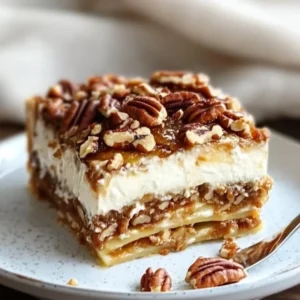 Pecan Pie Lasagna – No-Bake Dessert with Layers of Creamy Pecan Bliss