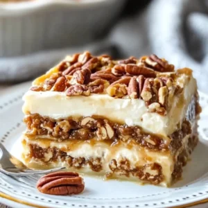 Pecan Pie Lasagna – No-Bake Dessert with Layers of Creamy Pecan Bliss
