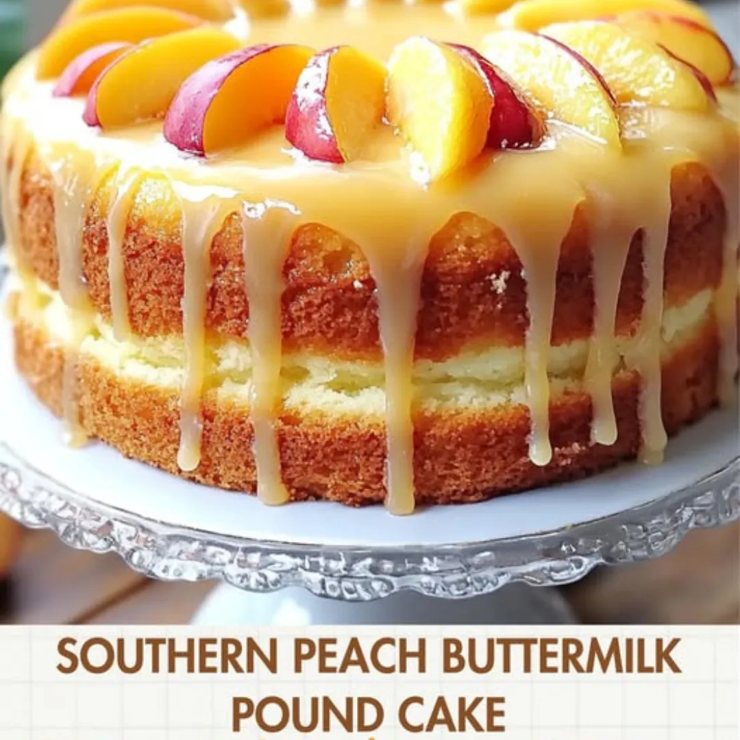 Southern Peach Buttermilk Pound Cake – Moist, Sweet & Easy Recipe