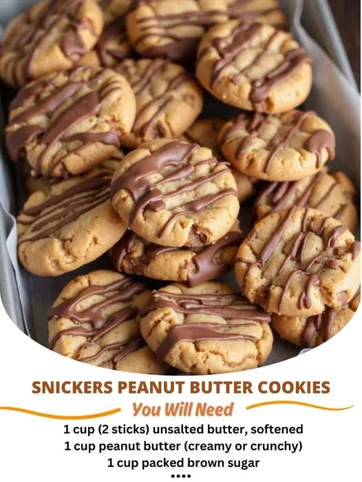 Snickers Peanut Butter Cookies – Soft, Chewy & Loaded with Candy Chunks