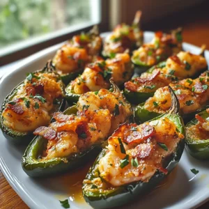 Honey Garlic Shrimp & Bacon Stuffed Jalapeño Poppers – Sweet, Spicy & Smoky Appetizer