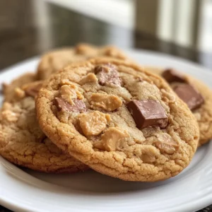 Snickers Peanut Butter Cookies – Soft, Chewy & Loaded with Candy Chunks