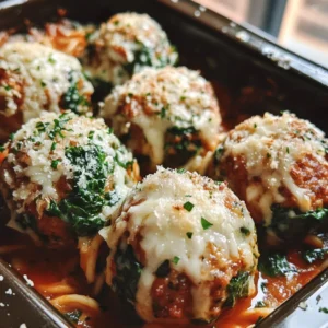 Spinach Garlic Meatballs Stuffed with Mozzarella – Easy & Cheesy Dinner Recipe