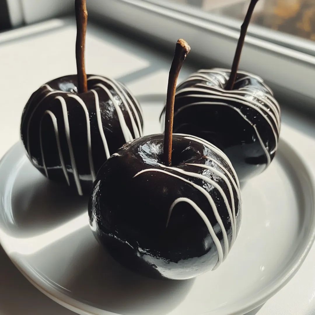 Black Poison Swirl Candy Apples
