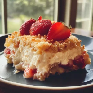 Strawberry Cheesecake Dump Cake – Easy Dessert Recipe with Cream Cheese