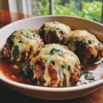 Spinach Garlic Meatballs Stuffed with Mozzarella – Easy & Cheesy Dinner Recipe