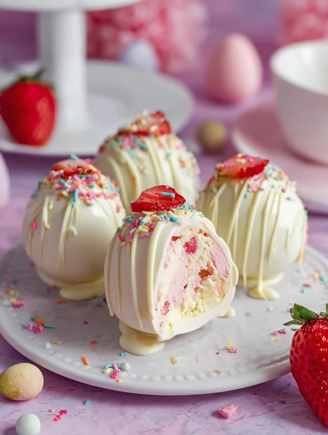 Strawberry Shortcake Easter Egg Bombs – A Decadent Spring Treat!