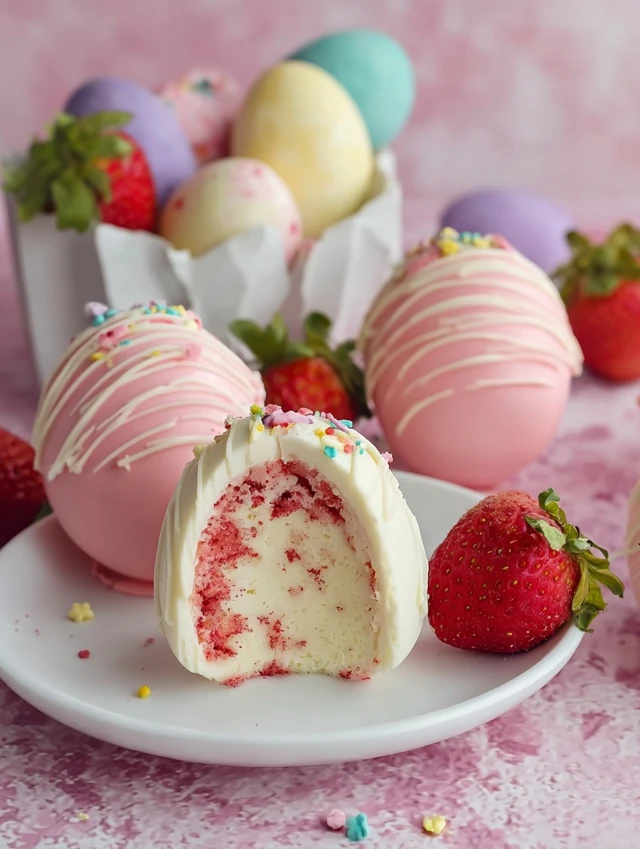 Strawberry Shortcake Easter Egg Bombs – A Decadent Spring Treat!