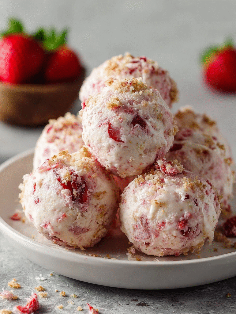 Strawberry Cheesecake Protein Balls : No-Bake, Low-Carb Snack