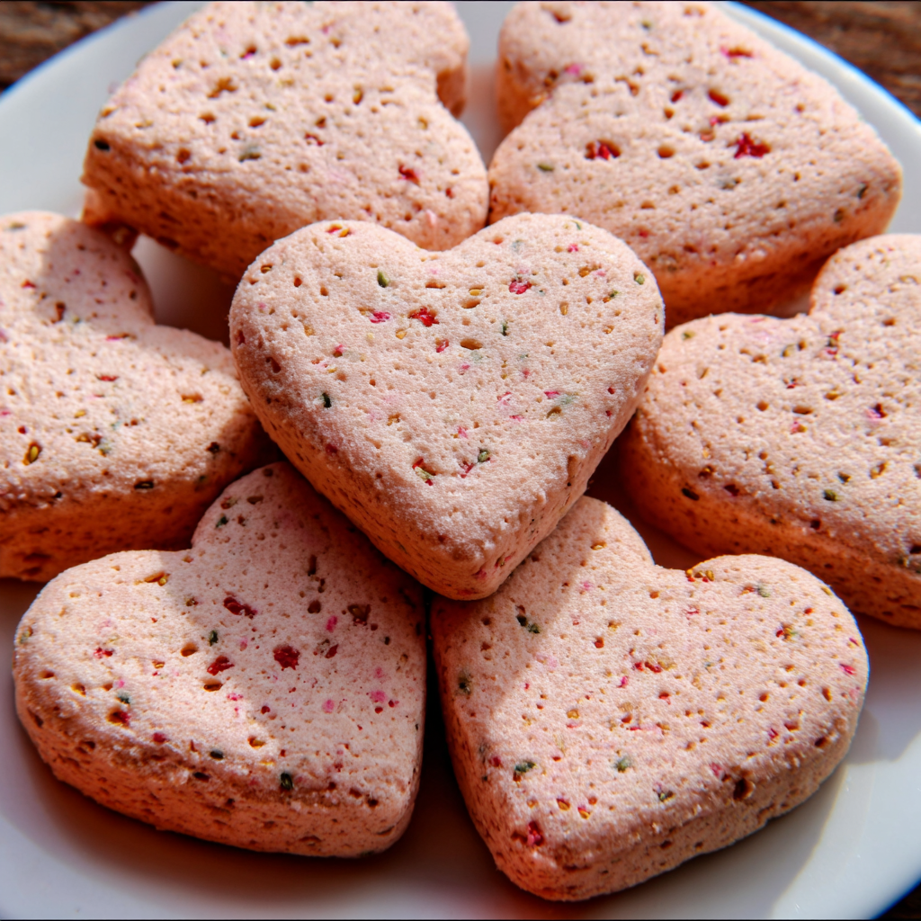 Strawberry Yogurt Heart Biscuits for Dogs