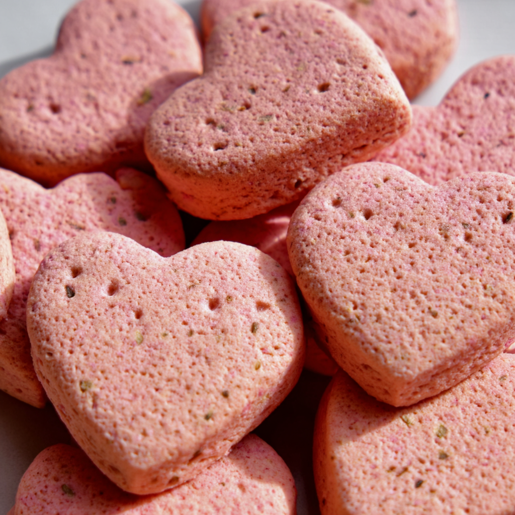 Strawberry Yogurt Heart Biscuits for Dogs