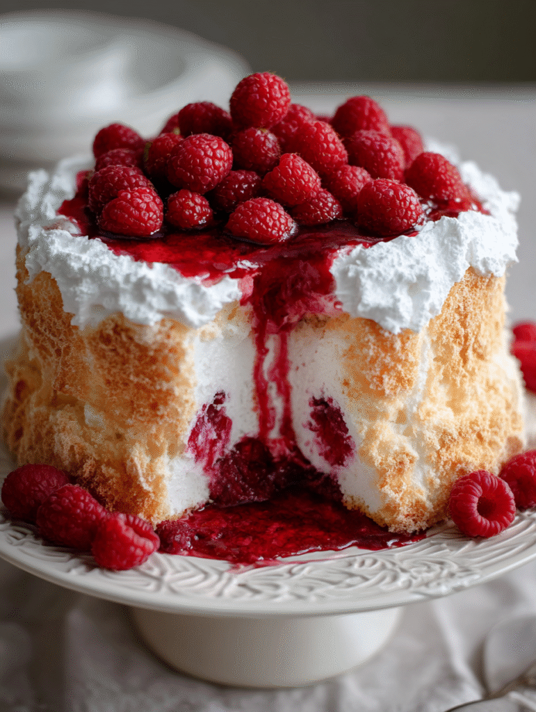Raspberry Angel Food Cake