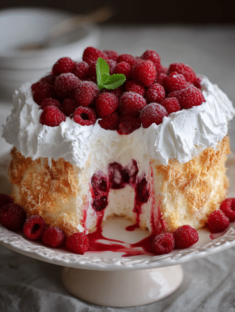 Raspberry Angel Food Cake