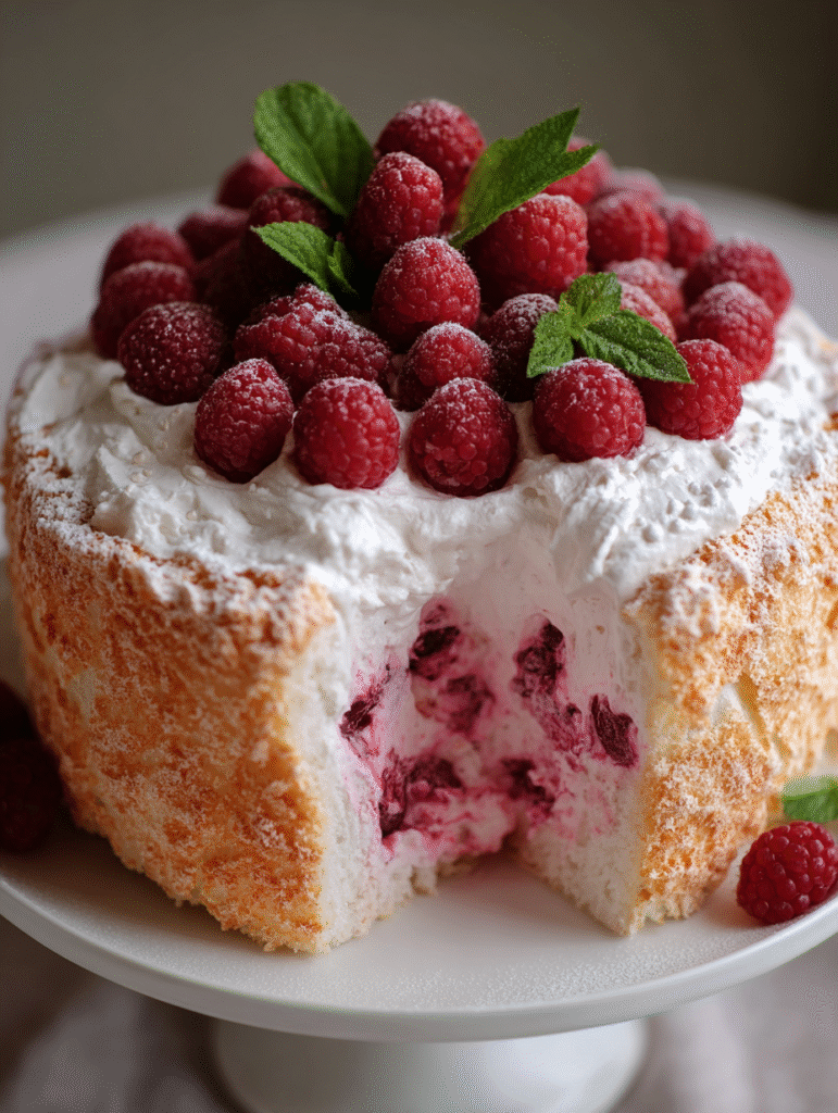 Raspberry Angel Food Cake