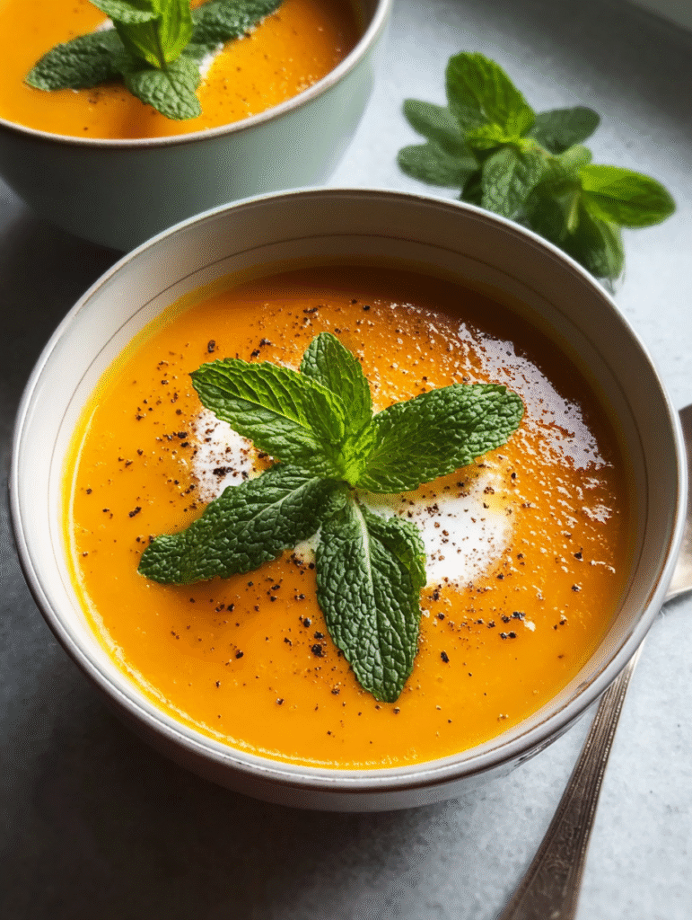 Amazing Carrot Ginger Mint Soup