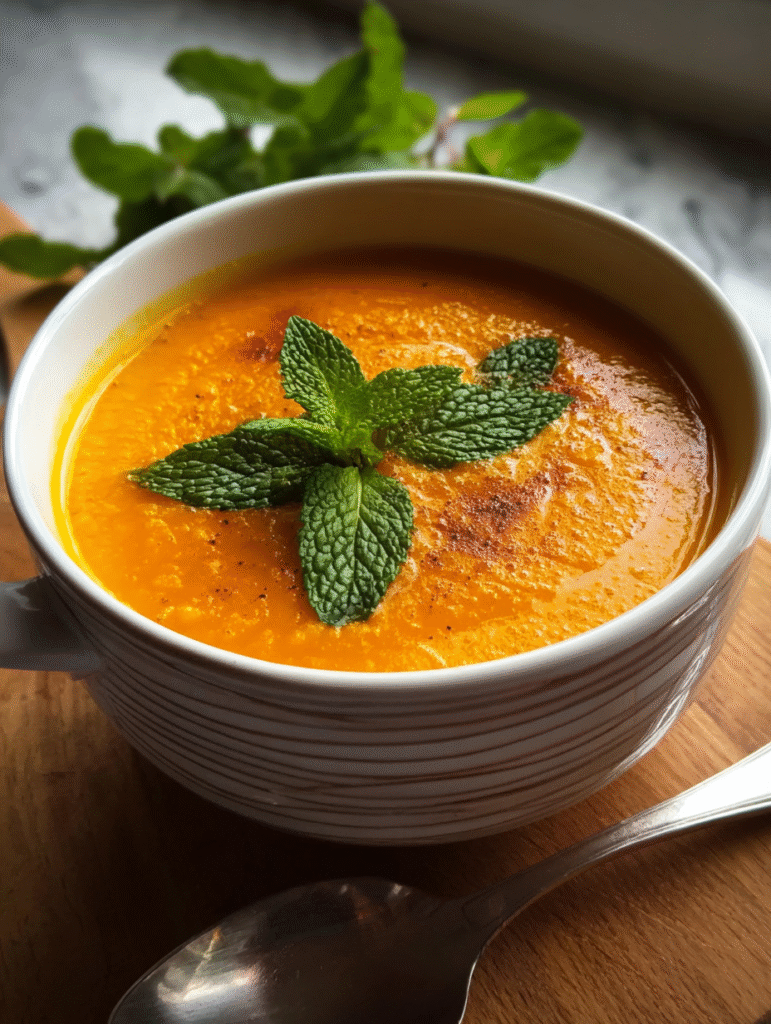 Amazing Carrot Ginger Mint Soup
