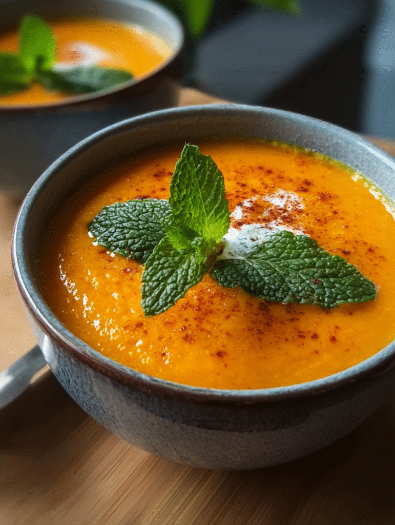 Amazing Carrot Ginger Mint Soup