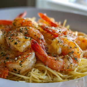 Lemon Butter Shrimp with Angel Hair Pasta